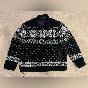 Polo Ralph Lauren Black and White Patterned Zip-Up Jacket